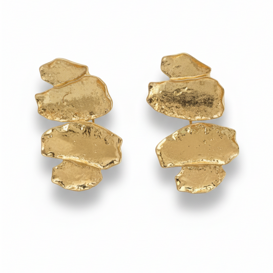 Gilded Rock Chic Earrings