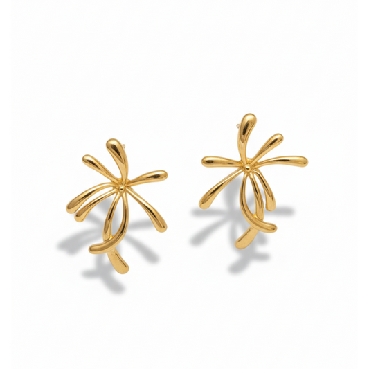 Golden Bloom Petal Earrings