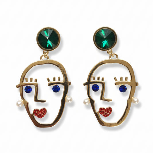 Artistic Abstract Face Earrings